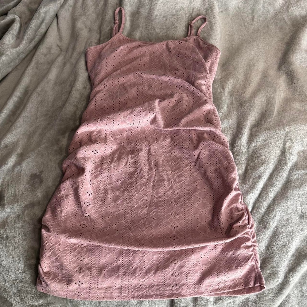 Dusty pink mini floral texture bodycon dress